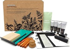 Deluxe Block Printing kit Premium lino Cutters Linoleum Blocks for printmaking