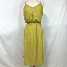 PRANA Ayla Midi Dress Women's XL Green Striped Racerback Built In Bra Athleisure