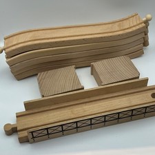 Wooden Train Track Bridge Set