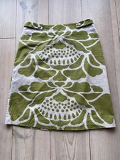 Green And White LK Bennet Cotton Skirt Lined UK12