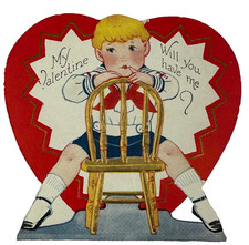Carrington Co. Die-Cut Valentine Heart Card My Valentine Will You Have Me? 1900s