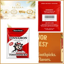 Hot Cinnamon Toothpicks 200ct Double Pointed White Birch Sugar Free Resealable