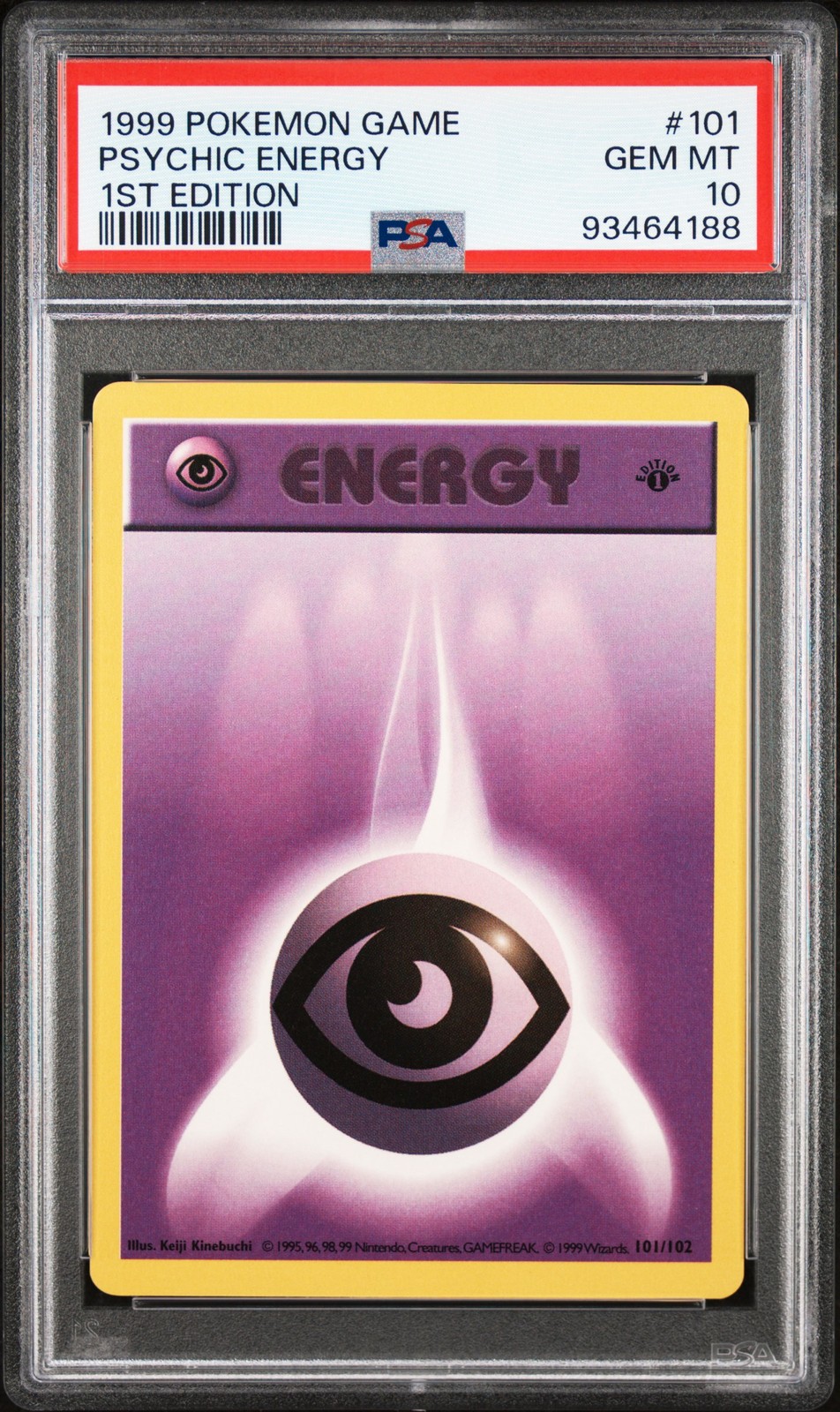 1999 POKEMON GAME 1ST ED #101 PSYCHIC ENERGY PSA 10
