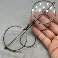 Vintage Solid Copper Hook Crystal Old Style Eyeglasses Collectible Sunglasses