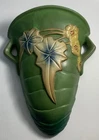 Vintage Replica Roseville Pottery Green Wall Pocket 8.5" Tall