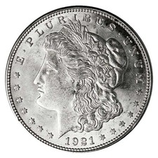 1921 P D or S $1 Morgan Silver Dollar About Uncirculated AU