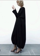 Ladies Black Zara Bubble Dress UK Size XS-S Oversized Long