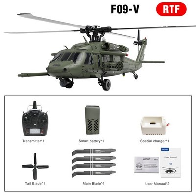 YXZNRC UH60 Black Hawk RC Helicopter with 6-axis Gyro 2.4G 6CH Flybarless 3D