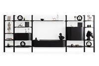 Exklusive Schwarze Wohnwand Designer Wohnzimmer MöBel Edle Holzwand