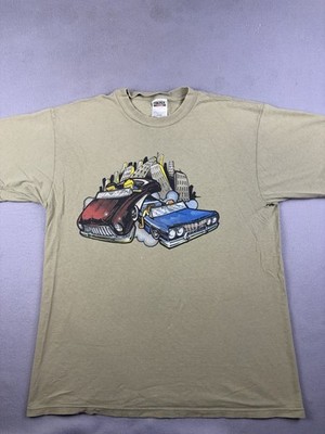 Vintage Lowrider Car T Shirt Men s Size Extra Large Brown Graffiti NYC 90s 