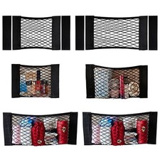 6 Pack Mesh Cargo Net Trunk Cargo Net Wall Sticker Organizer Pouch Bag Elasti...