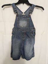 Genuine Kids from OshKosh Denim Overalls Toddler 3T Shortalls Blue Jean Bib