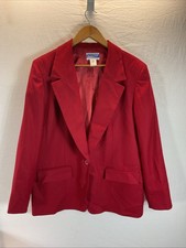 VTG Pendleton 100 Wool Red Blazer Jacket Women  s Size 12 holiday festive USA