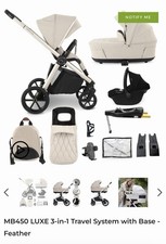 Image of My Babiie MB450i 3-in-1 Travel System feather Ivory Colour
