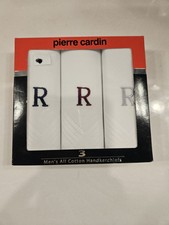 Men's Handkerchiefs Pierre Cardin New In Box Monogram Letter R Set of 3