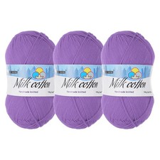 Cotton Yarn,Soft Knitting Yarn -3 Skeins/3 218yards/3 3.53oz/Purple