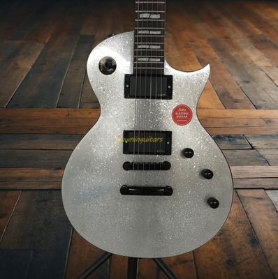 #ad #ad Customized Sliver Sparkle Metallic Eclipse LP Electric Guitar Black Parts Active $295.03