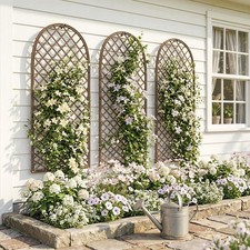 Garden Trellis, Decorative Trellis Panels, Natural Wood Finish