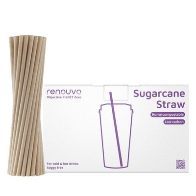 Sugarcane Straws - Home-compostable, Carbon Footprint Verified, Plastic-free,...