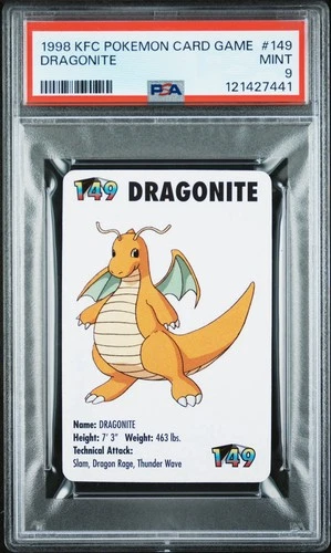 1998 KFC Pokemon Card Game #149 Dragonite PSA GEM MINT 9