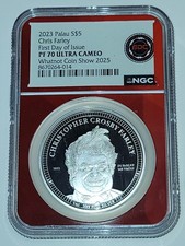 2023 Palau S$5 Chris Farley First Day of Issue, PF 70 ULTRA CAMEO NGC 