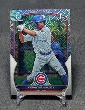 Derniche Valdez 1st Mojo Refractor Rookie 2023 Bowman Chrome Card #BCP-231 Cubs