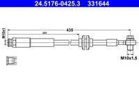 Bremsschlauch FÜR Opel Corsa E (X15) - Ate 24.5176-0425.3