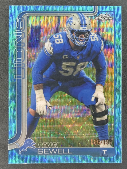 2025 Topps Chrome - Penei Sewell #99 Aqua Wave Refractor /199