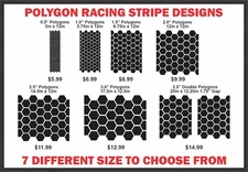 Honeycomb Polygon Vinyl Racing Stripe Decals - Sold by the foot