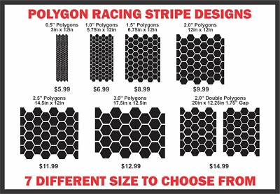 Honeycomb Polygon Vinyl Hood Racing Stripe Decals