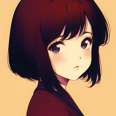 Anime girls novel ai face redhead portrait yellow Gaming Mat Desk Pad