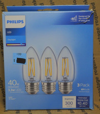 3 pack Philips LED Daylight B11 medium base 10year life Light Bulbs 56740 bx264