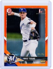 2018 Bowman Draft BRICE TURANG Orange Paper RC Rookie Prospect Guardians 21/25