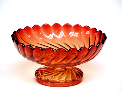 Signed Baccarat Depose Rose Tiente Helical Twist (Swirl) Footed