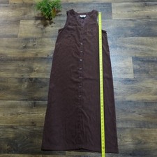 TY Original Maxi Dress Size Small Sleeveless Brown Button Up  Soft Fabric