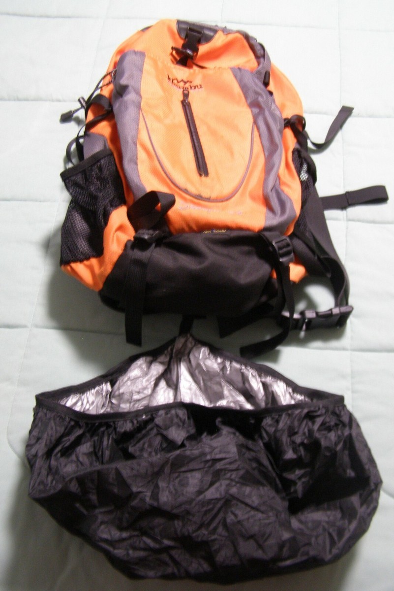Khumbu Adventure Gear Sherpa-35 Backpack Orange and Gray W/ Rain