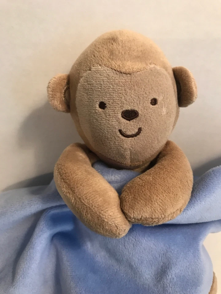 Child Of Mine Carters Captain Adorable Blue Lovey Blanket Rattle Monkey ~Flaw - Image 3 of 4