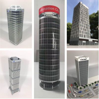 #ad N Scale Diorama Skyscraper Models City High rise Office Building Scene Model Toy $189.99