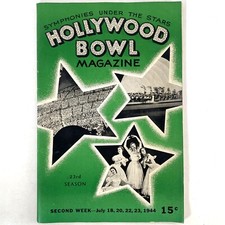 Hollywood Bowl Magazine Vintage 1944 23rd Season Program Booklet Symphony Stars