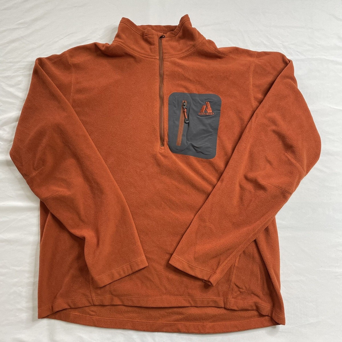 Eddie出品 Eddie Bauer First Ascent Fleece 1/2 Zip Pullover Orange Polyester