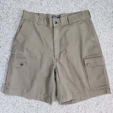 NWT Vtg Polo Ralph Lauren Cargo Shorts Mens 35 Green Military Style Pockets FLAW
