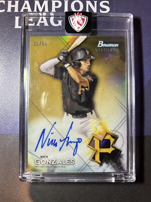 2021 Bowman Sterling Nick Gonzales /50 Baseball  Autograph- Pirates Gold