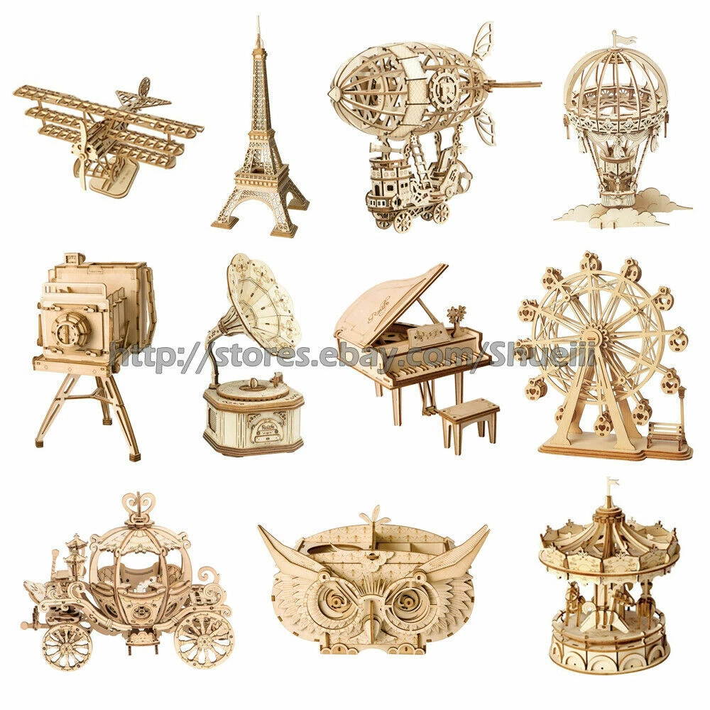 3D Wooden Puzzle Model Kits Toy 3d Jigsaw Puzzles Kits Toy Gift for Kids  Child