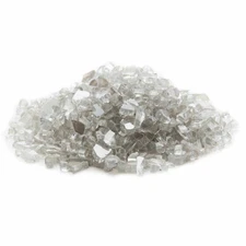 Sparkling Clear Ice 1/2" Premium Reflective Fire Glass Fireplace & Fire Pit