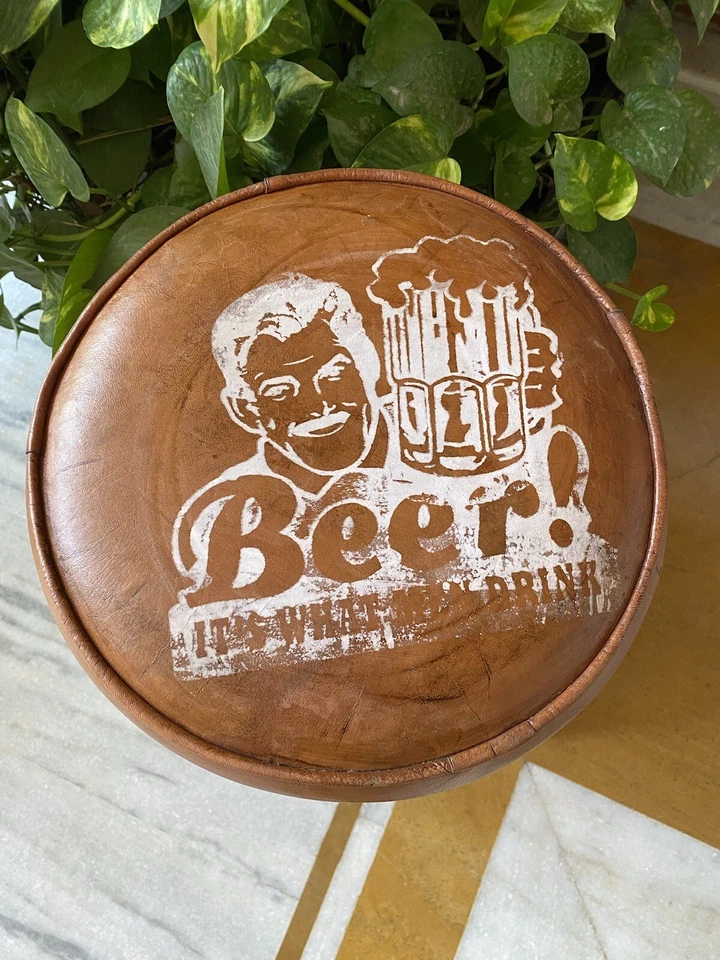 Leather Stool Counter Height Kitchen Chairs Leather Armless Barstools - Image 3 of 4