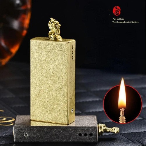 New Fun Mechanical Pull Out Torch 10,000 Match Lighter Outdoor Portable Vintage - Picture 3 of 14