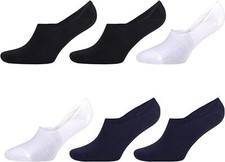 6 Pairs Men's Bamboo No Show Loafer Socks   Moisture-Wicking  Ultra-Soft Size