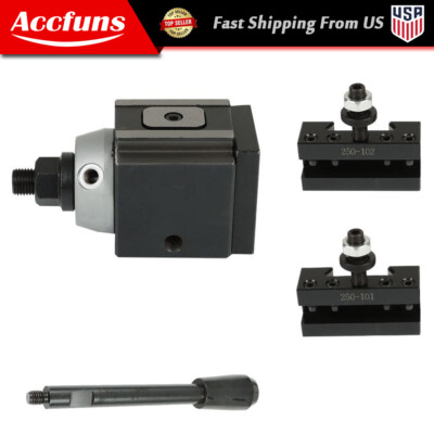 250-100 Set Piston Type Quick Change Tool Post Holder For Lathe 6- 12'' 3Pcs AXA