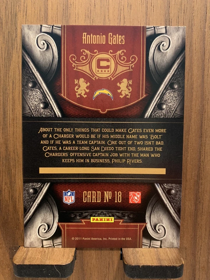 2011 Panini Crown Royale - Calling All Captains #18 Antonio Gates - Image 2 of 2