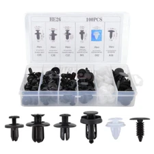 6size 100pc Clip Trim Car Push Pin Rivet Bumper Door Panel Retainer Fastener Kit